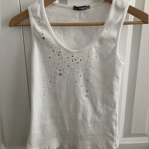 White Tank top with gems